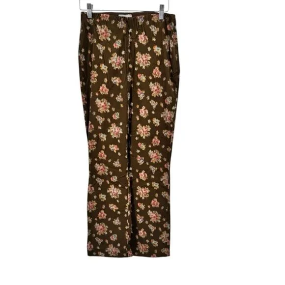 Tuckernuck NEW Brown Hazel Bouquet Corduroy Ashford Straight Leg Pant Size M